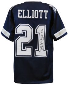 Ezekiel Elliott Signed Navy Custom Football Jersey