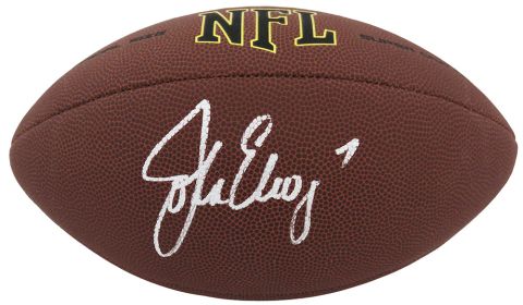 John Elway Signed Wilson Super Grip Full Size NFL Football