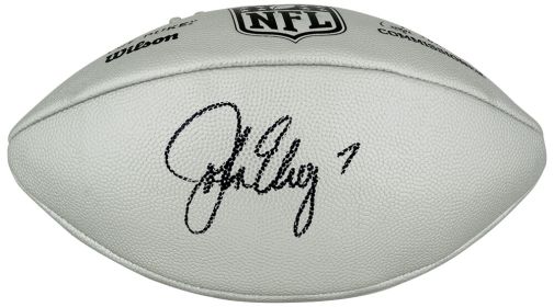 John Elway Signed Wilson Duke Silver Metallic NFL Replica Football