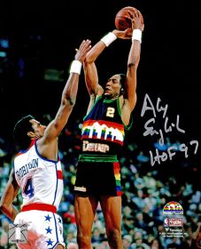 Alex English Signed Denver Nuggets Action Photo w/HOF'97