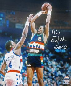 Alex English Signed Denver Nuggets Action Photo w/HOF1997