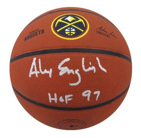 Alex English Signed Wilson Denver Nuggets Logo NBA Basketball