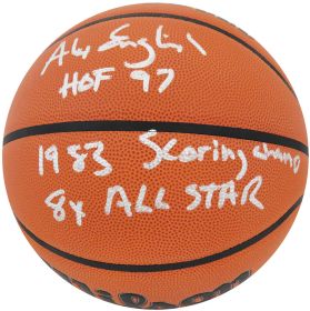 Alex English Signed Wilson Indoor/Outdoor NBA Basketball w/HOF'97- All Stars - Scoring Champs