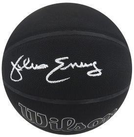 Julius Erving Signed Wilson I/O Black 75th Anniversary Logo NBA Basketball