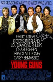 Emilio Estevez Signed Young Guns Movie Poster