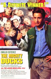 Emilio Estevez Signed Mighty Duck Movie Poster