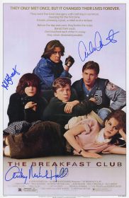 Emilio Estevez, Ally Sheedy & Anthony Hall Signed The Breakfast Club Poster