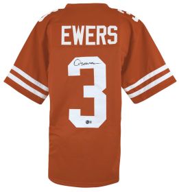 Quinn Ewers Signed Orange Custom College Football Jersey