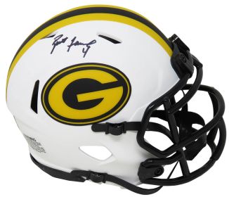 Brett Favre Signed Green Bay Packers Lunar Eclipse White Matte Riddell Helmet