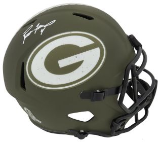 Brett Favre Signed Green Bay Packers Salute to Service Riddell Speed Helmet