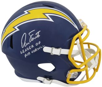 Dan Fouts Signed Chargers Navy Throwback Riddell Speed Replica Helmet