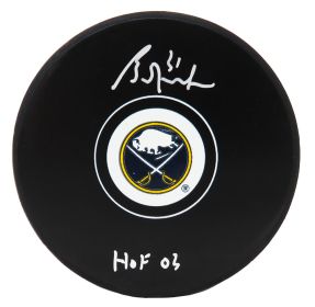 Grant Fuhr Signed Buffalo Sabres Logo Hockey Puck 2003