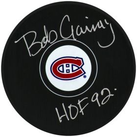 Bob Gainey Signed Canadiens (Small Logo) Hockey Puck w/HOF '92