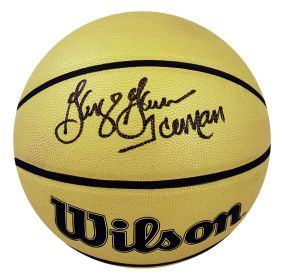 George Gervin Signed Wilson Gold Full Size NBA Basketball w/Iceman