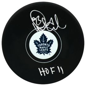 Doug Gilmour Signed Maple Leafs Logo Hockey Puck w/HOF'11