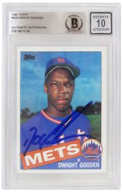 Dwight Gooden Signed New York Mets Topps Rookie Baseball Card #620 - Beckett