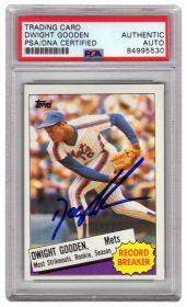 Dwight Gooden Signed Mets Topps Record Breaker Baseball Trading Card #3