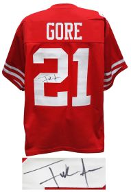 Frank Gore Signed Red Custom Jersey