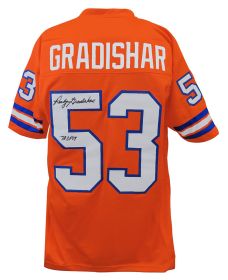 Randy Gradishar Signed Orange T/B Custom Football Jersey w/78 DPOY