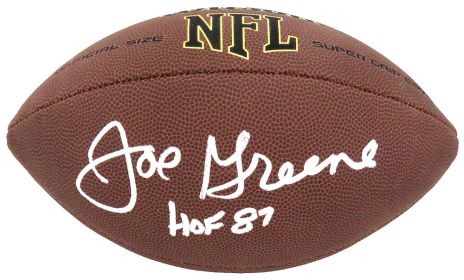 Joe Greene Signed Wilson NFL Full Size Super Grip Football w/HOF 87