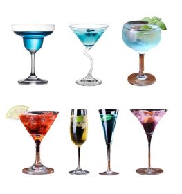 Set of 7 Crystal Cocktail Glasses