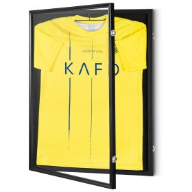 VEVOR Jersey Display Frame Case, 24 x 32 x 1.5 in, Large Lockable Sport Jersey Shadow Box with 98% UV Protection PC Glass and Hangers