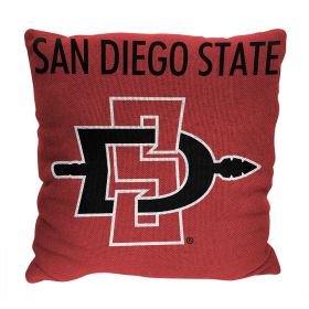 Cal State San Diego OFFICIAL NCAA "Stacked" Woven Pillow; 20" x 20"