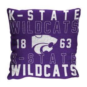 Kansas State OFFICIAL NCAA "Stacked" Woven Pillow; 20" x 20"