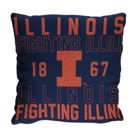 Illinois OFFICIAL NCAA "Stacked" Woven Pillow