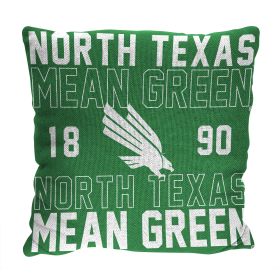 North Texas OFFICIAL NCAA "Stacked" Woven Pillow; 20" x 20"