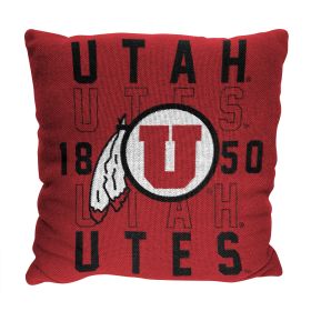 Utah OFFICIAL NCAA "Stacked" Woven Pillow