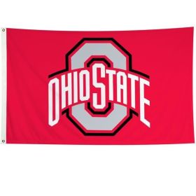 NCAA Ohio State Buckeyes College 3x5 ft Foot Flag with 2 brass Grommets Outdoor Flag for Flagpole Home Backyard or Garden