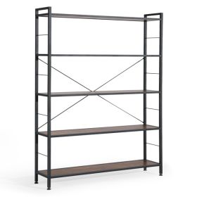 Modern Freestanding Bookcase with Steel Frame