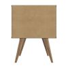 Manhattan Comfort Amber Nightstand with Faux Leather Handles in Blue and Nature