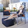 Jaxx Leon Outdoor Bean Bag Ottoman, Navy