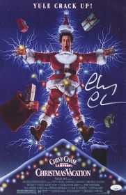 Chevy Chase Signed Christmas Vacation Movie Poster