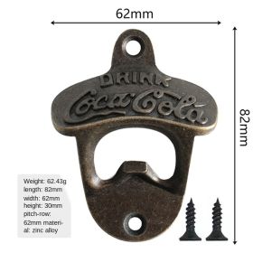 Zinc Alloy Bottle Opener Wall Mounted Vintage Retro Beer Opener (Color: C, Ships From: China)